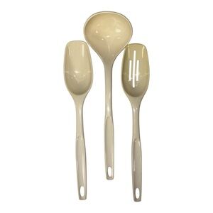 Vintage Foley Cream Nylon Slotted & Basting Spoon Soup Ladle Kitchen Utensils